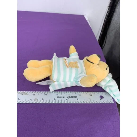 Disney Hoop Retail Stores 7 Inch Winnie the Pooh Lovie Green and White Striped N - Picture 6 of 7
